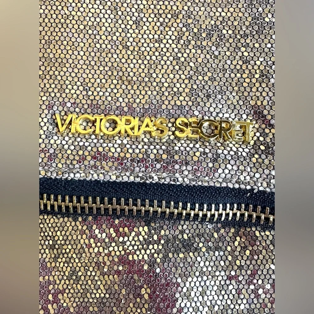 Victoria’s Secret Shimmering Gold Glitter Party Cosmetic Folding Clutch Bag